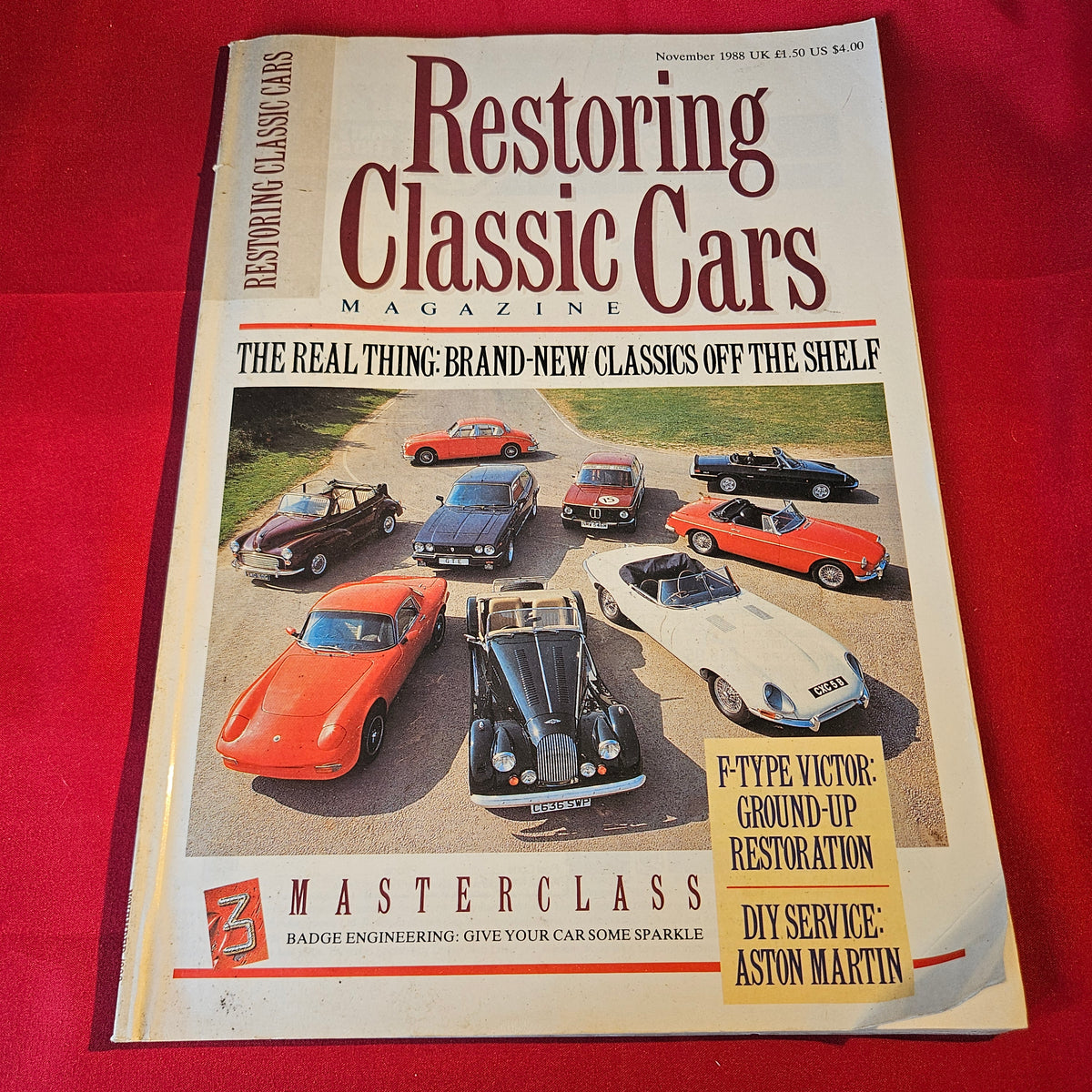 Restoring Classic Cars Magazine November 1988 Vol 1 No 7 Jaguar E-Type Aston Martin SKU 1523