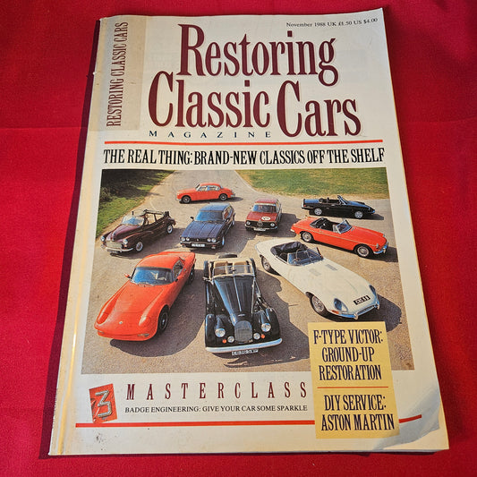 Restoring Classic Cars Magazine November 1988 Vol 1 No 7 Jaguar E-Type Aston Martin SKU 1523