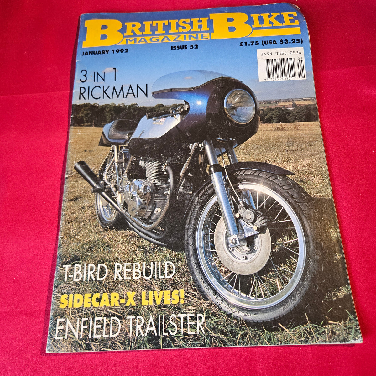 British Bike Magazine January 1992 Issue 52 Rickman T-Bird Enfield Sidecar SKU 1523