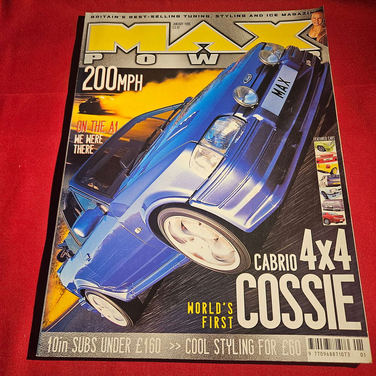 Max Power Magazine January 1999 Ford Escort RS Cosworth Cabriolet Supra Astra BMW M3 SKU 1524