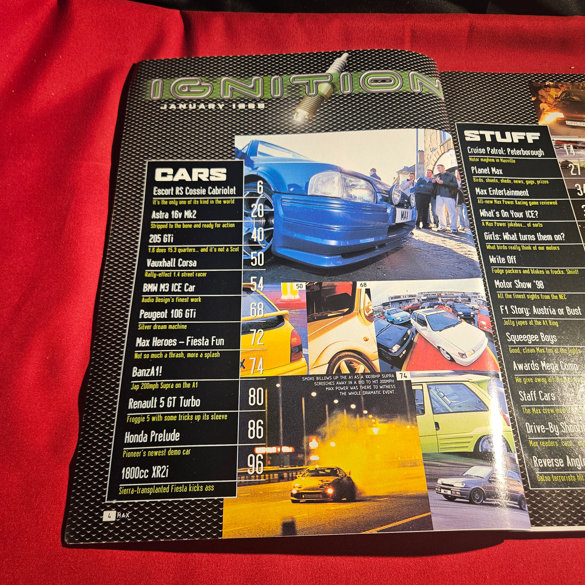 Max Power Magazine January 1999 Ford Escort RS Cosworth Cabriolet Supra Astra BMW M3 SKU 1524