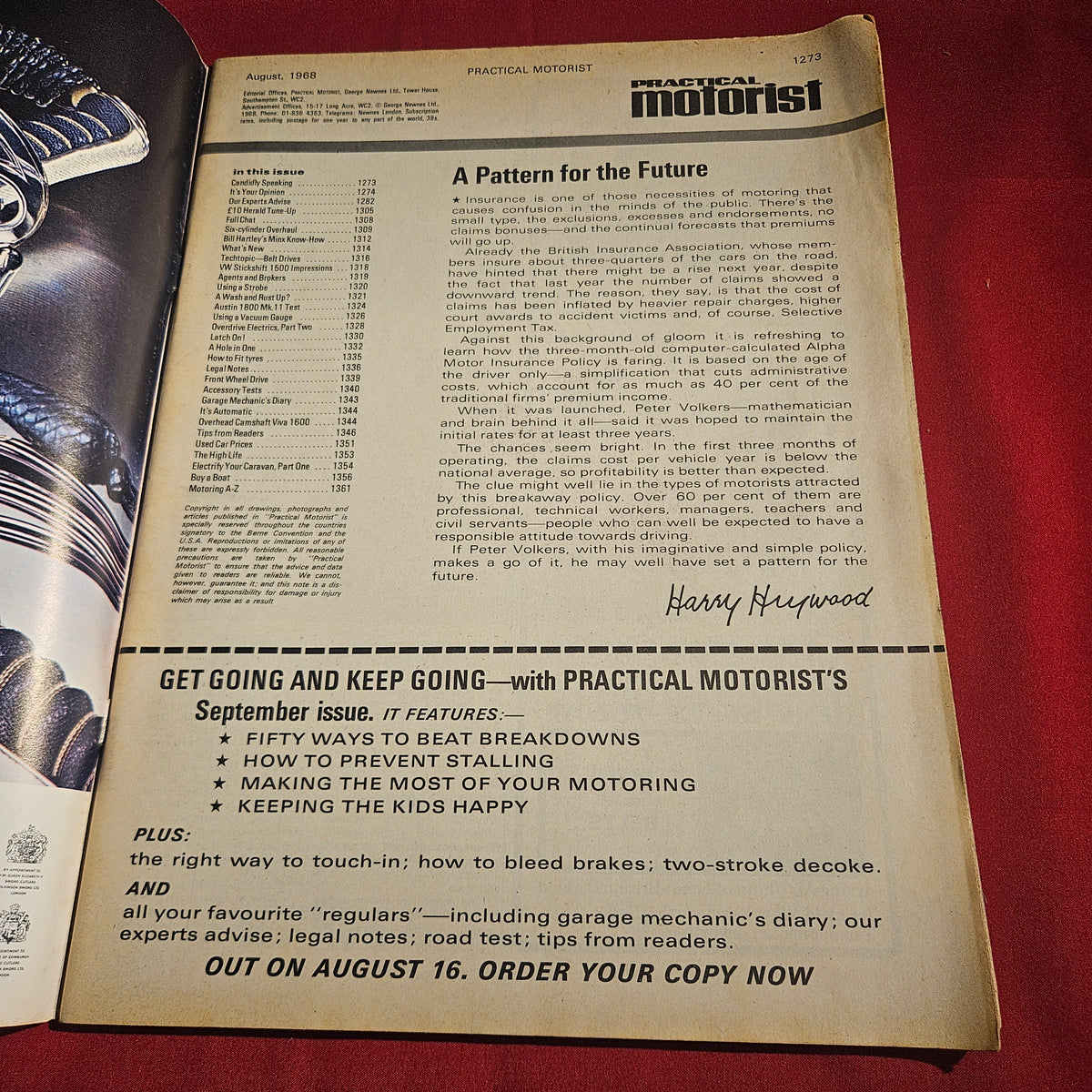 Practical Motorist Magazine August 1968 Austin 1800 MkII Herald Minx Reliant SKU 1525
