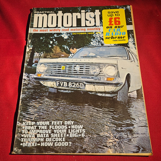 Practical Motorist Magazine October 1969 Vauxhall Viva Austin Maxi Triumph Ford Cortina SKU 1525