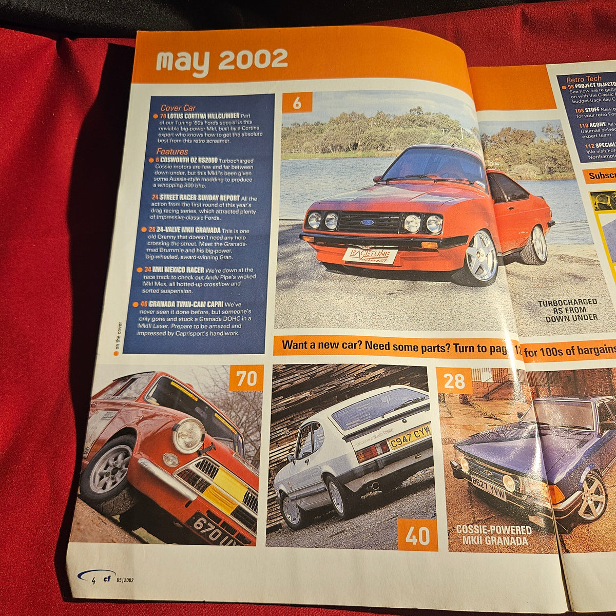 Classic Ford Magazine May 2002 Lotus Cortina Cosworth RS2000 Granada Capri SKU 1526