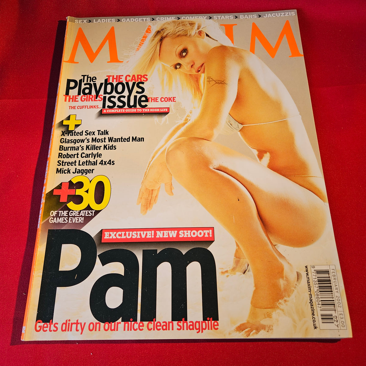 Maxim Magazine February 2002 Pamela Anderson Jolene Blalock Mick Jagger SKU 1529