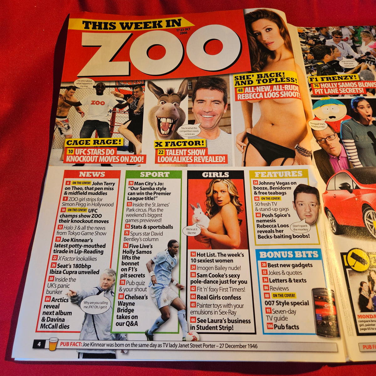 Zoo Magazine 17-23 October 2008 POSTERS Rebecca Loos Sam Cooke John Terry SKU 1530