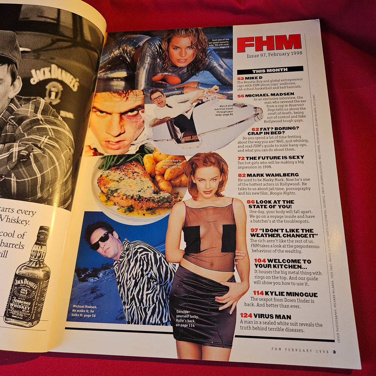 FHM Magazine February 1998 Kylie Minogue Girls of 98 Michael Madsen SKU 1532