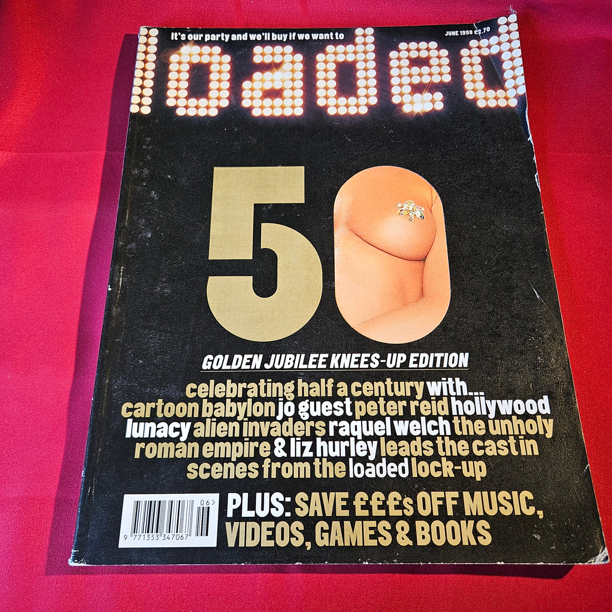 Loaded Magazine June 1998 Raquel Welch Peter Reid Status Quo Golden Jubilee SKU 1533