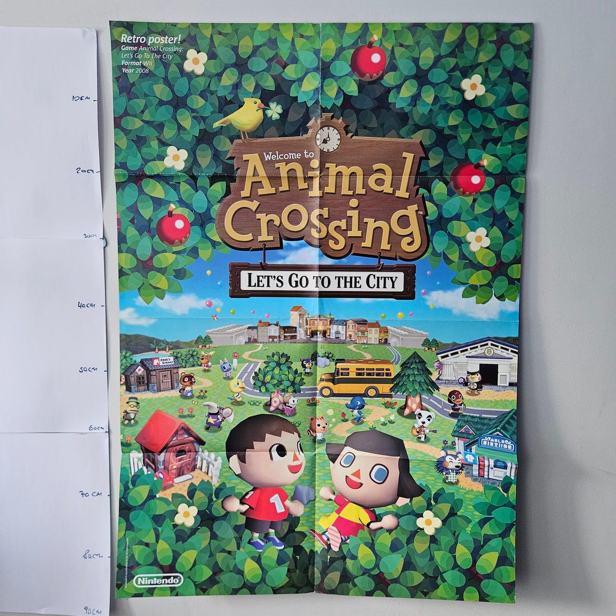 Official Nintendo Magazine Animal Crossing Wii Poster 2008 Retro SKU 1534