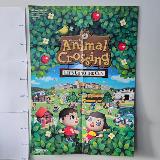 Official Nintendo Magazine Animal Crossing Wii Poster 2008 Retro SKU 1534