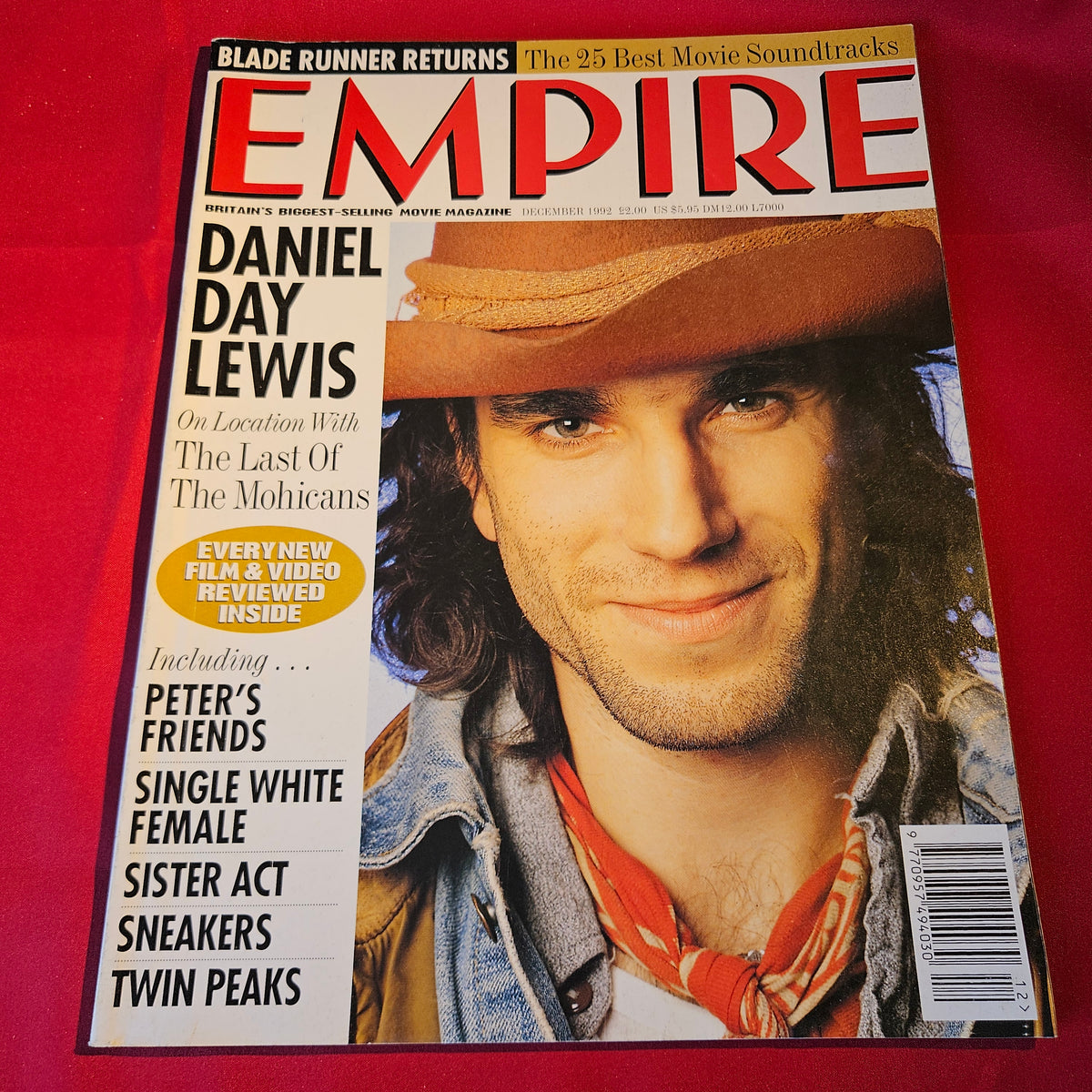 Empire Magazine December 1992 Daniel Day-Lewis Last of the Mohicans SKU 1539