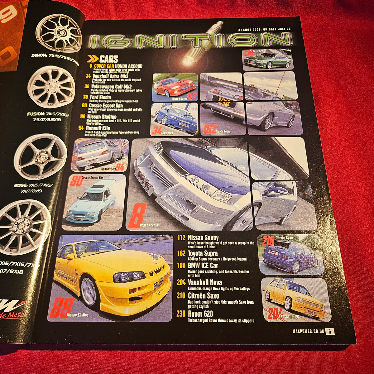 Max Power Magazine August 2001 Modified Honda Accord Nissan Skyline Supra SKU 1540
