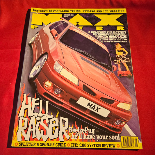 Max Power Magazine August 1998 Peugeot 306 RS Turbo Skyline MR2 Civic SKU 1540