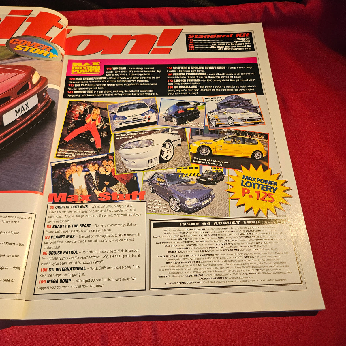 Max Power Magazine August 1998 Peugeot 306 RS Turbo Skyline MR2 Civic SKU 1540