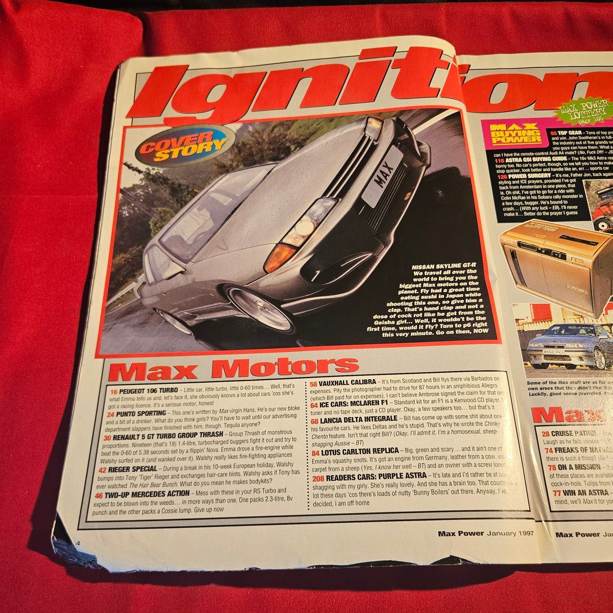 Max Power Magazine January 1997 Nissan Skyline GT-R Renault 5 Turbo SKU 1540