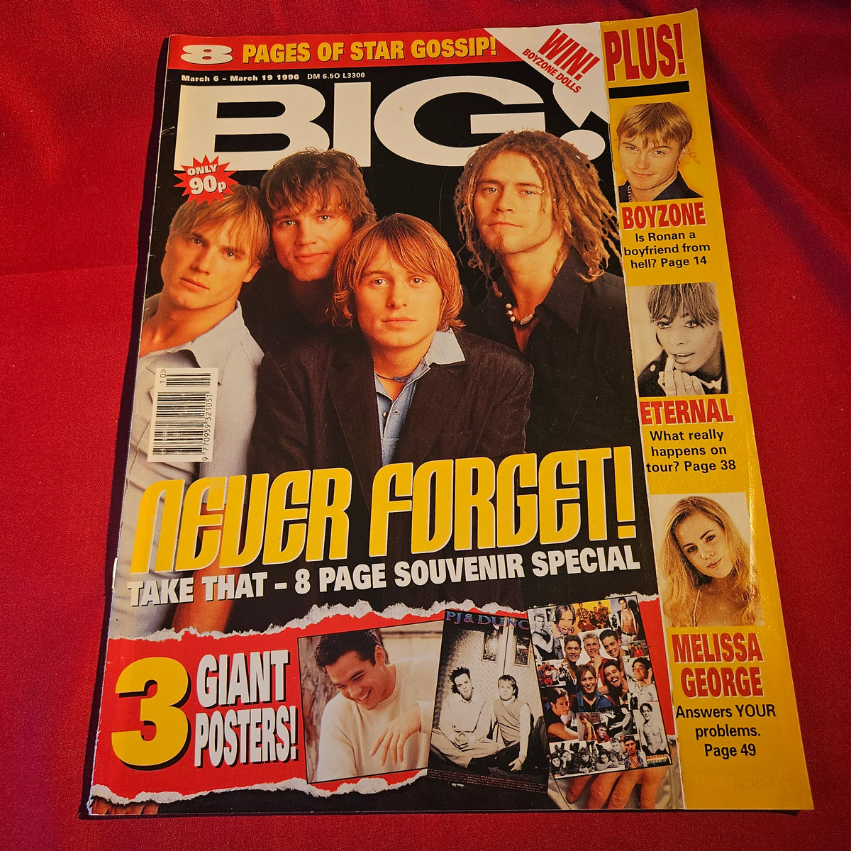 BIG! Magazine 6-19 March 1996 Take That Boyzone Eternal Melissa George SKU 1543