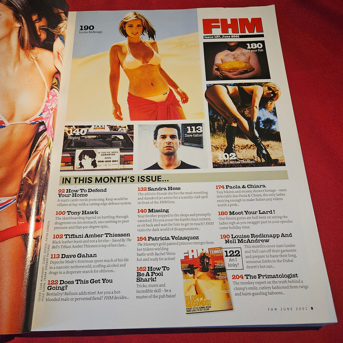 FHM Magazine June 2001 Issue 137 Louise Redknapp Nell McAndrew Tiffany Thiessen SKU 1544