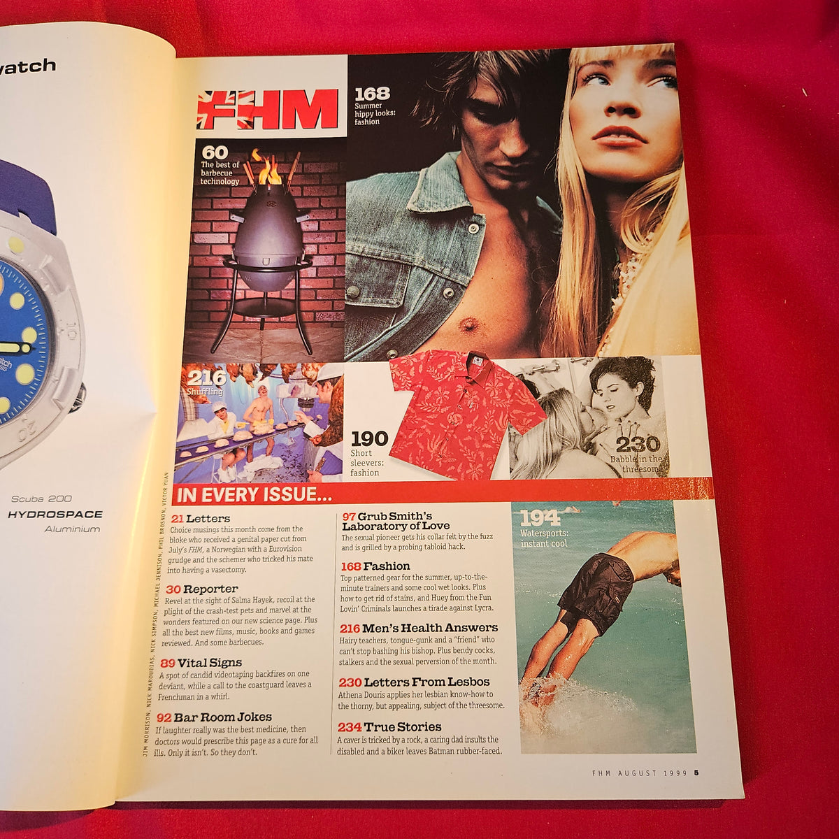 FHM Magazine August 1999 Kelly Brook Rhys Ifans Eddie Irvine SKU 1545