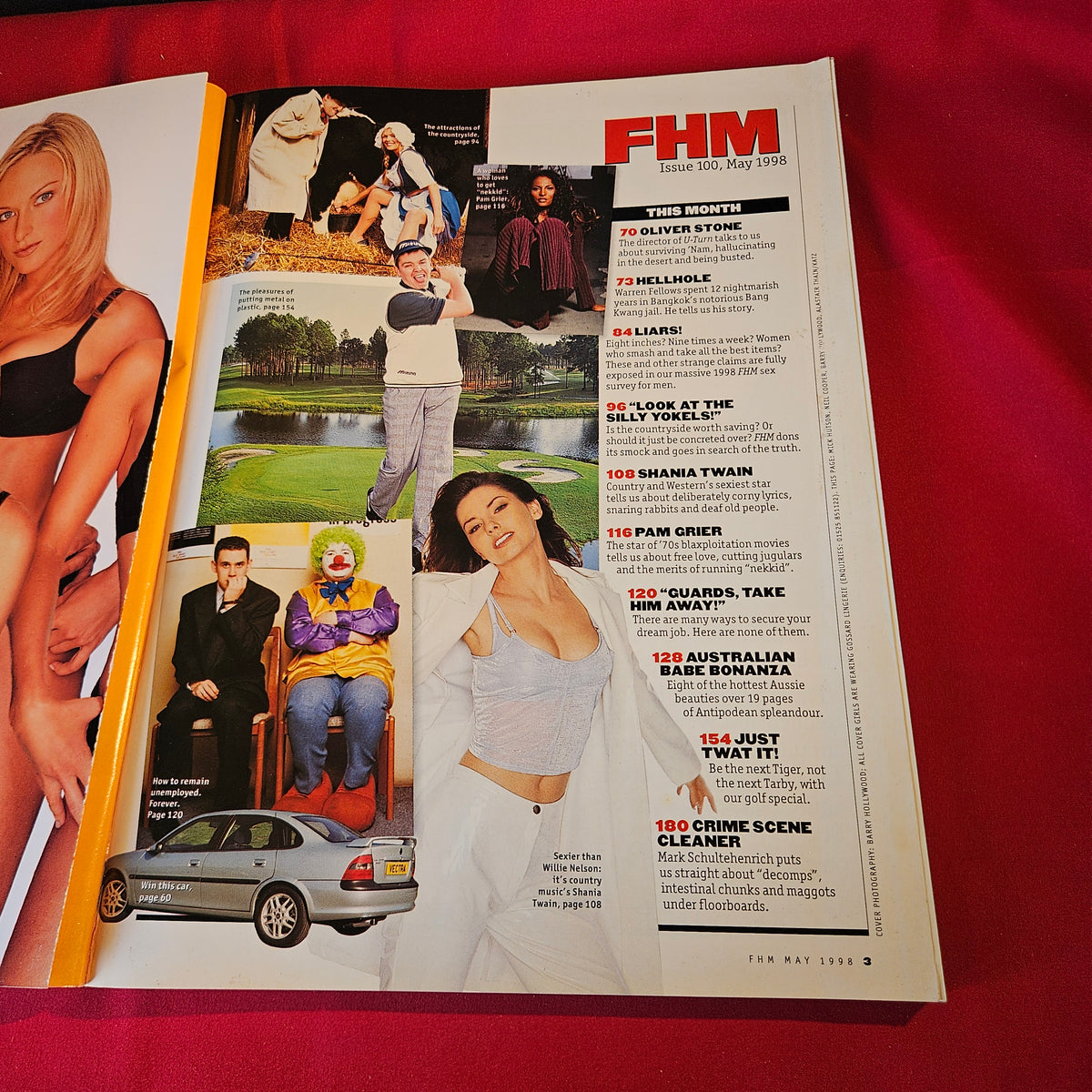 FHM Magazine May 1998 Issue 100 Isla Fisher Emma Harrison Shania Twain SKU 1545