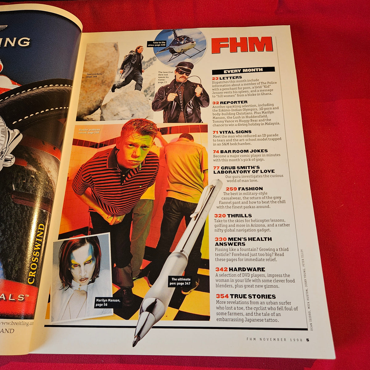 FHM Magazine November 1998 Caprice Michelle Williams Robbie Williams SKU 1548