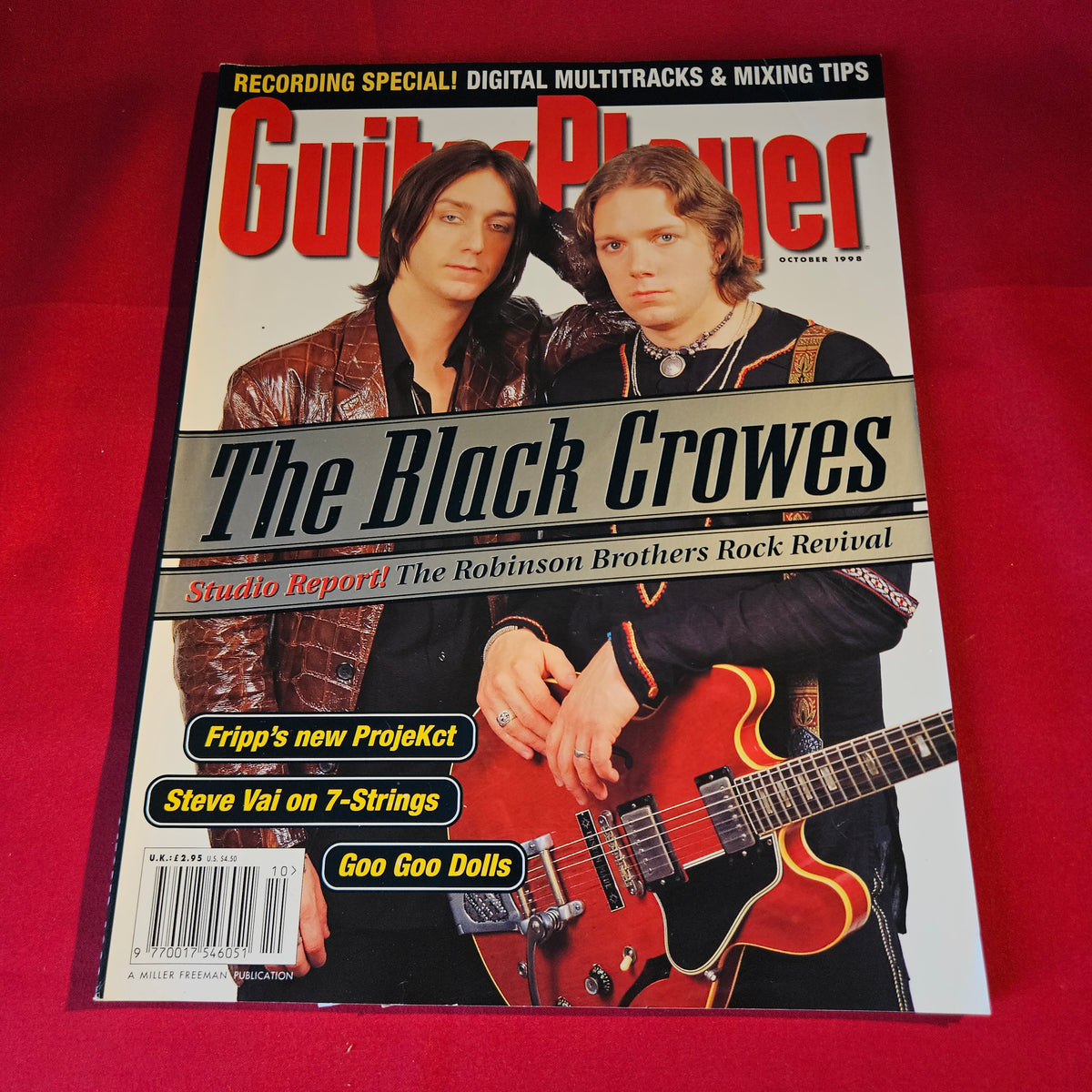 Guitar Player Magazine October 1998 The Black Crowes Steve Vai Robert Fripp SKU 1549