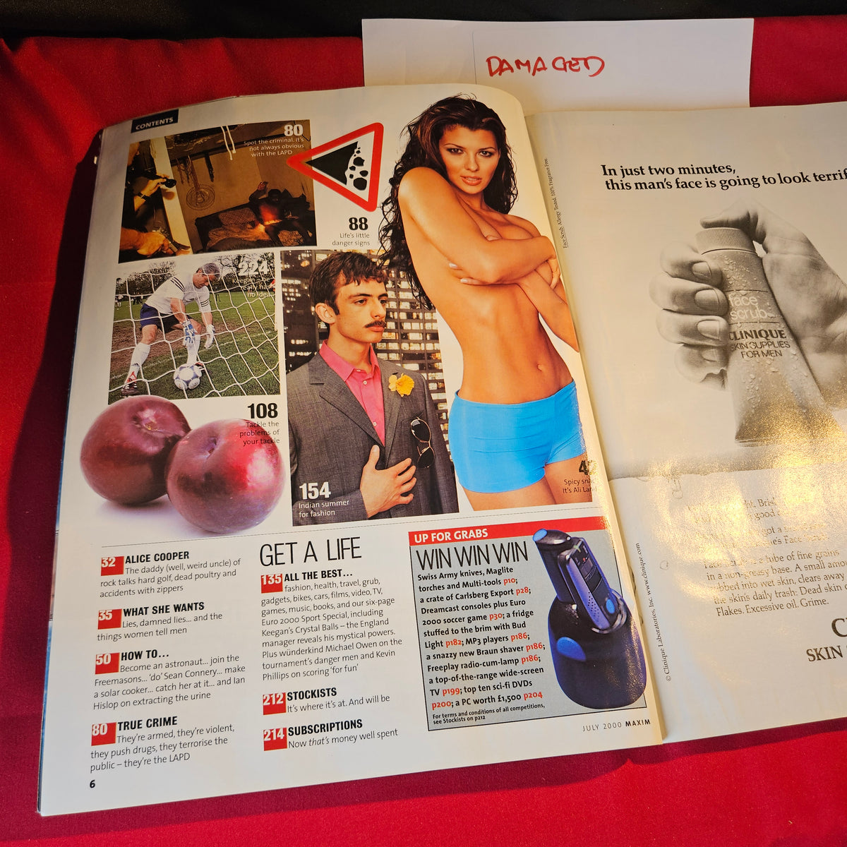 Maxim Magazine July 2000 DAMAGED Joanna Taylor Beverley Turner Alice Cooper SKU 1550