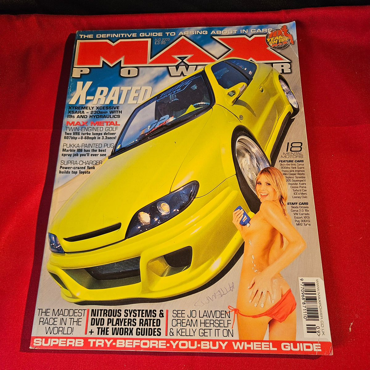 Max Power Magazine August 2003 Citroen Xsara VW Golf Toyota Supra Peugeot 106 SKU 1553