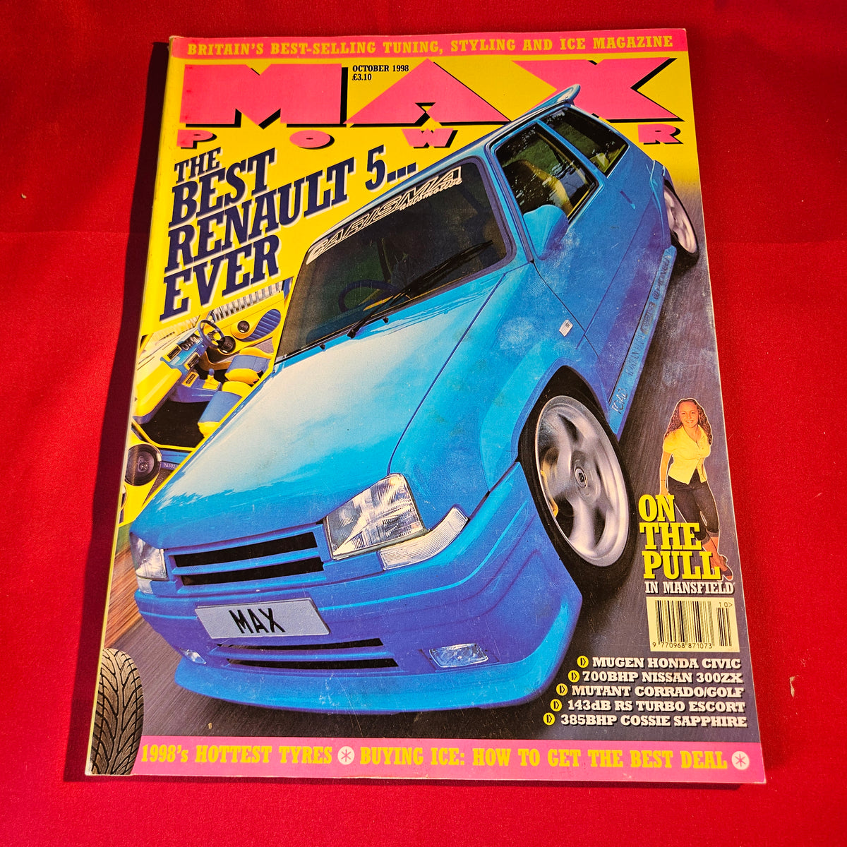 Max Power Magazine October 1998 Issue 66 Renault 5 Nissan 300ZX SKU 1553