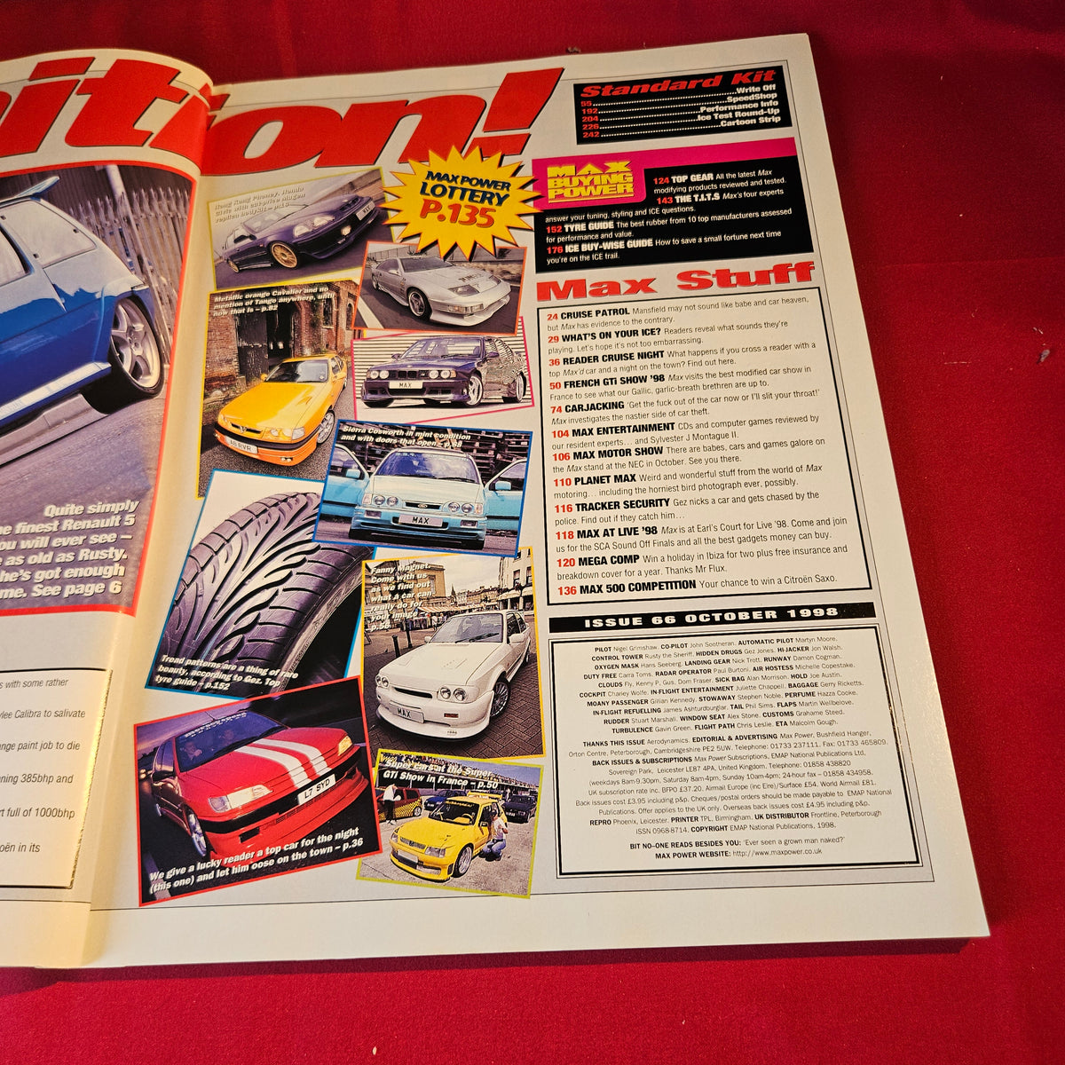 Max Power Magazine October 1998 Issue 66 Renault 5 Nissan 300ZX SKU 1553