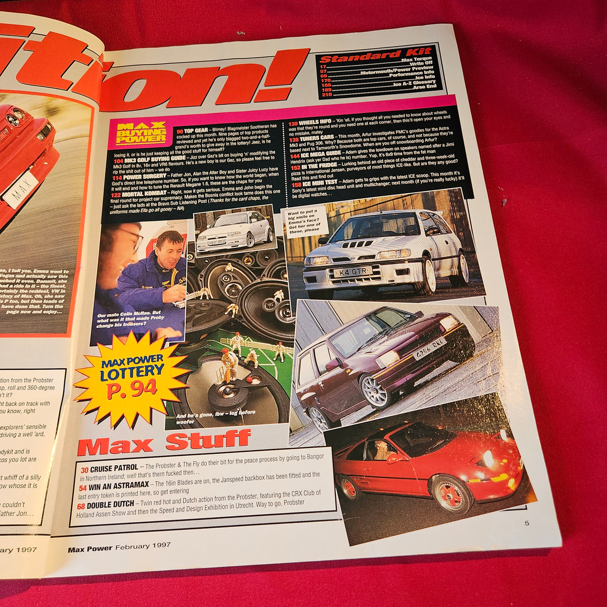 Max Power Magazine February 1997 VW Golf VR6 BMW M3 Renault 5 GT Turbo SKU 1553