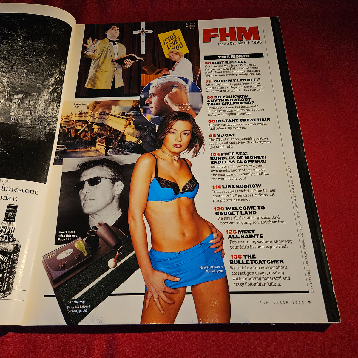 FHM Magazine March 1998 All Saints Lisa Kudrow Kurt Russell SKU 1558