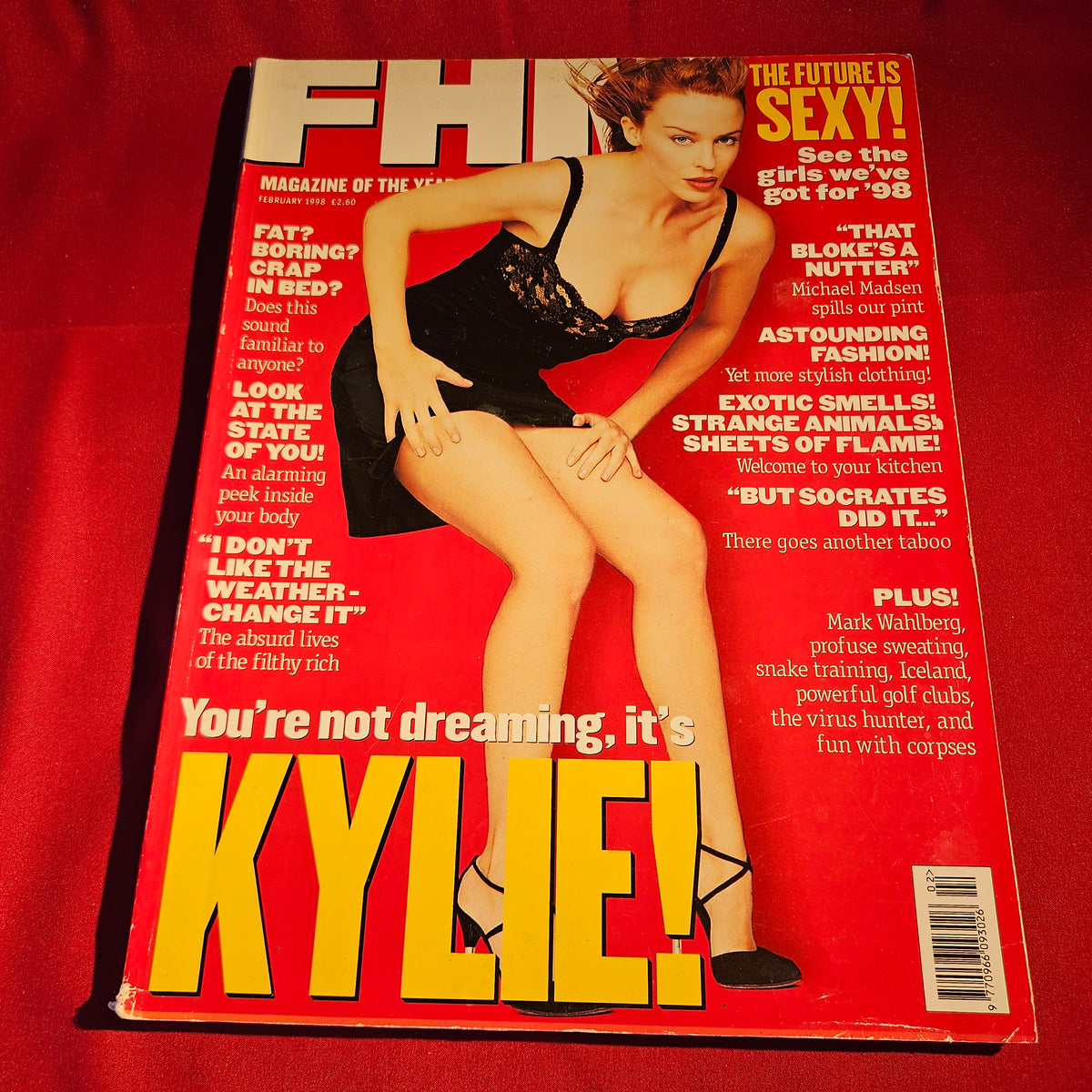 FHM Magazine February 1998 Kylie Minogue Mark Wahlberg Michael Madsen SKU 1558