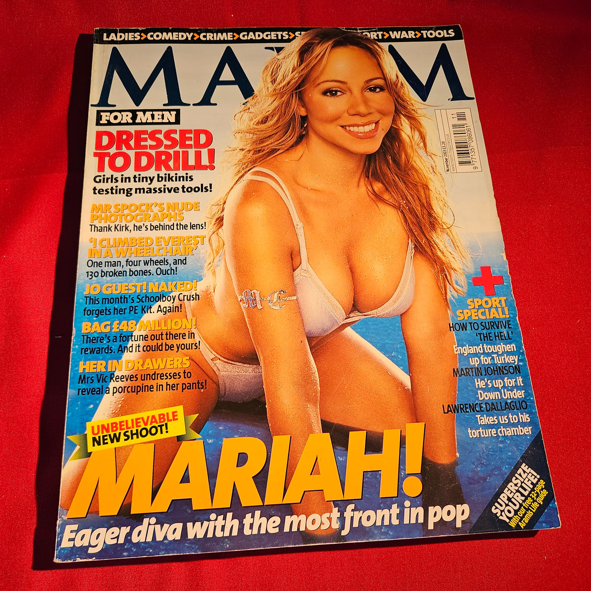 MAXIM Magazine November 2003 Mariah Carey Frank Skinner Martin Johnson Jessica Alba SKU 1561
