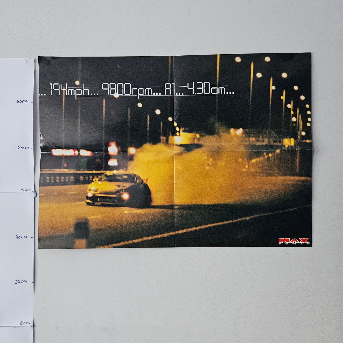 Max Power Magazine 1998 750BHP Supra Night Drift Car Poster 0012