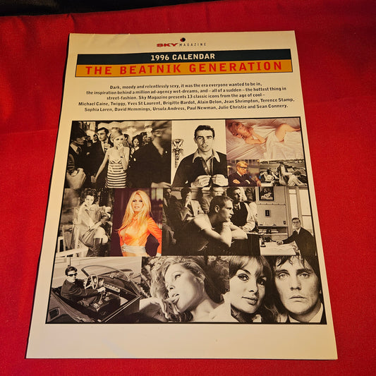 Sky Magazine 1996 Calendar Beatnik Generation Twiggy Brigitte Bardot SKU 0012