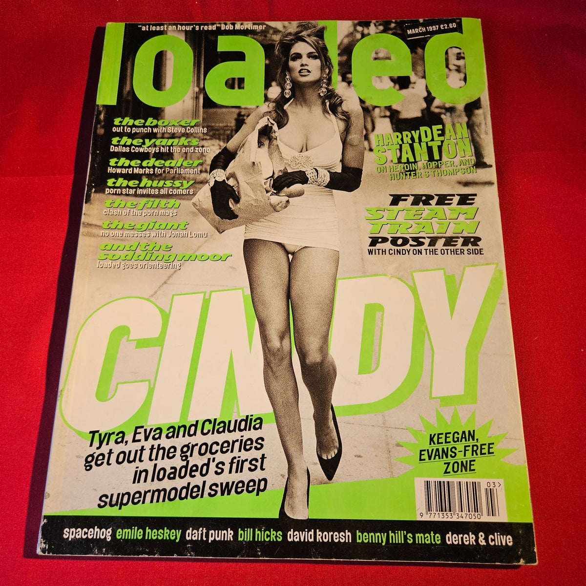 Loaded Magazine March 1997 Cindy Crawford Tyra Banks Eva Herzigova SKU 1563