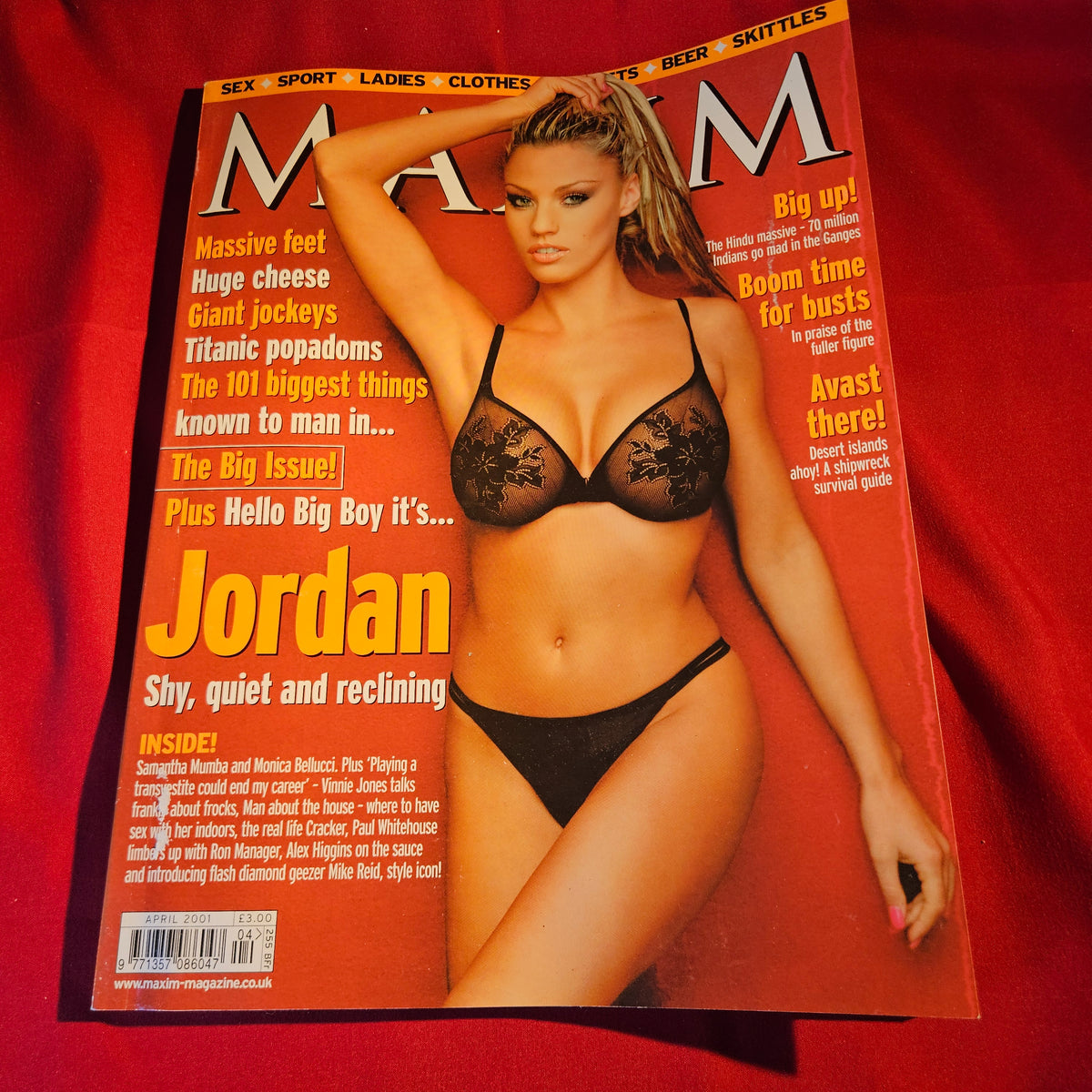 Maxim Magazine April 2001 Jordan Katie Price Monica Bellucci Samantha Mumba 1564