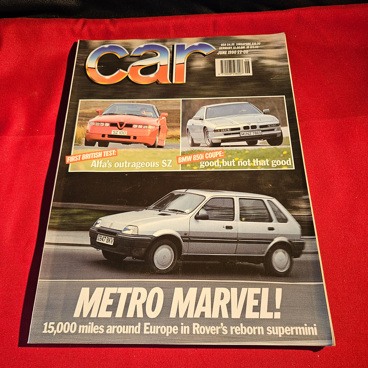 CAR Magazine June 1990 Rover Metro Alfa Romeo SZ BMW 850i Coupe SKU 1569