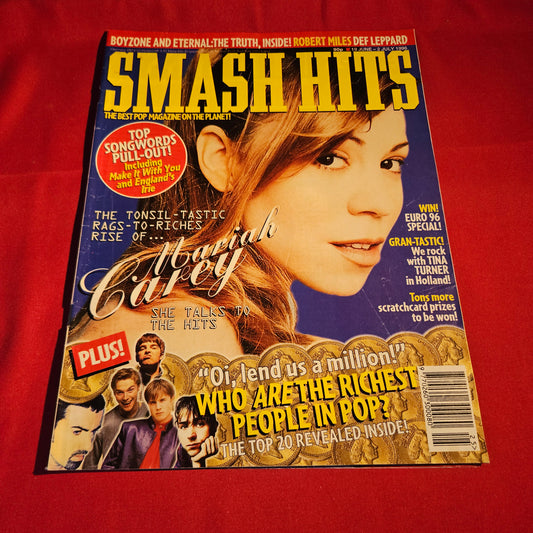 Smash Hits Magazine 19 June-2 July 1996 Mariah Carey Boyzone SKU 1570