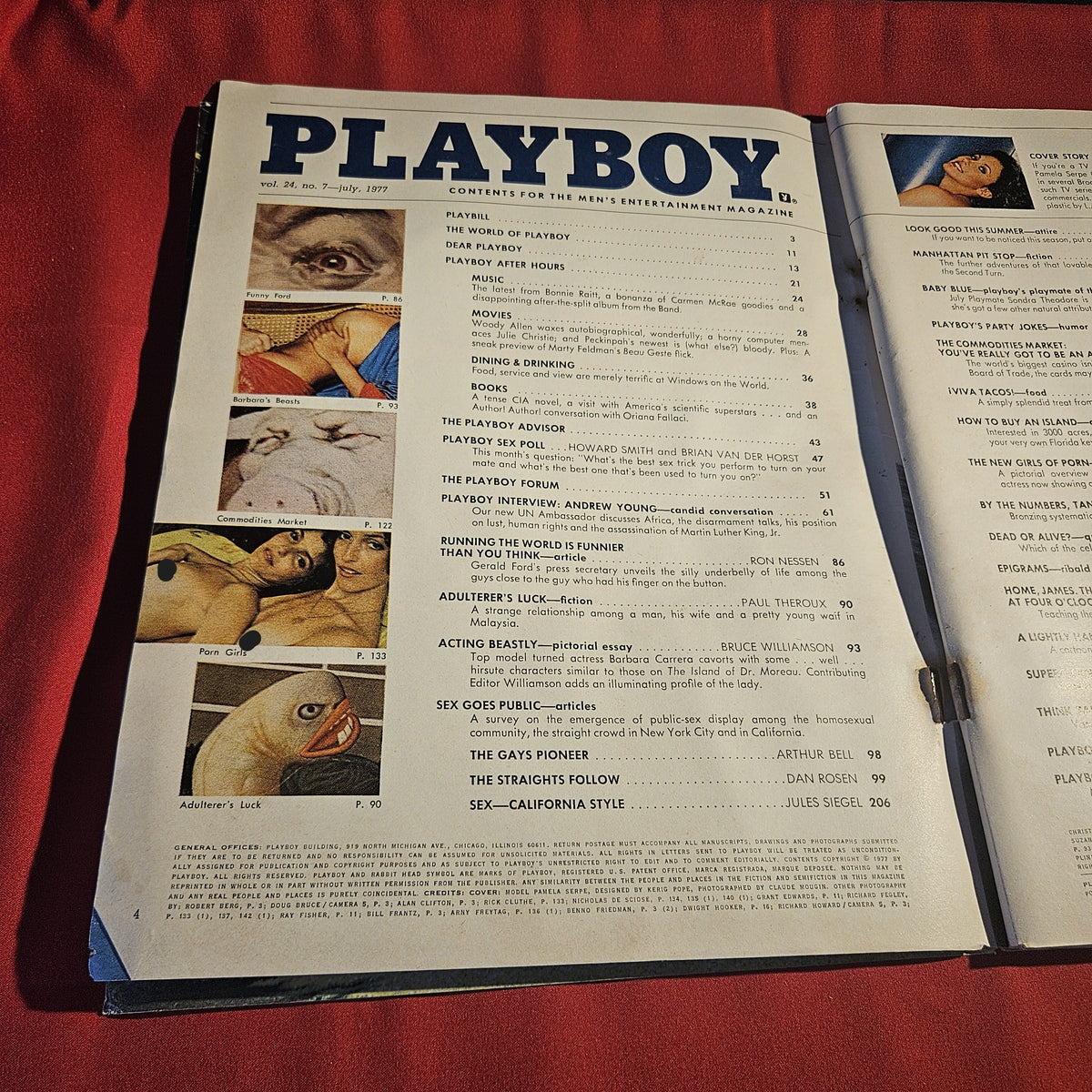 Playboy Magazine July 1977 Andrew Young Ron Nessen Paul Theroux SKU 1571