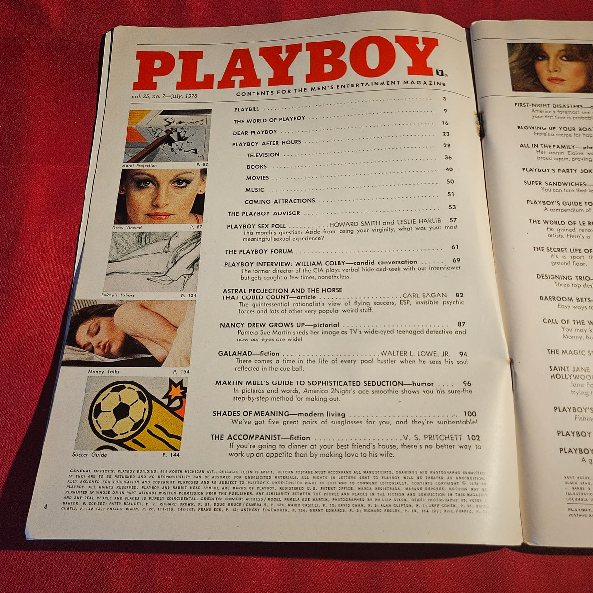 Playboy Magazine July 1978 William Colby Carl Sagan Pamela Sue Martin SKU 1571