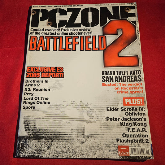 PC Zone Magazine August 2005 Issue 157 Battlefield 2 GTA San Andreas SKU 1572