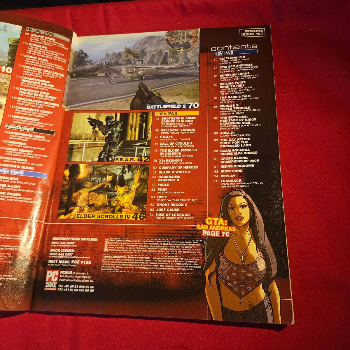 PC Zone Magazine August 2005 Issue 157 Battlefield 2 GTA San Andreas SKU 1572