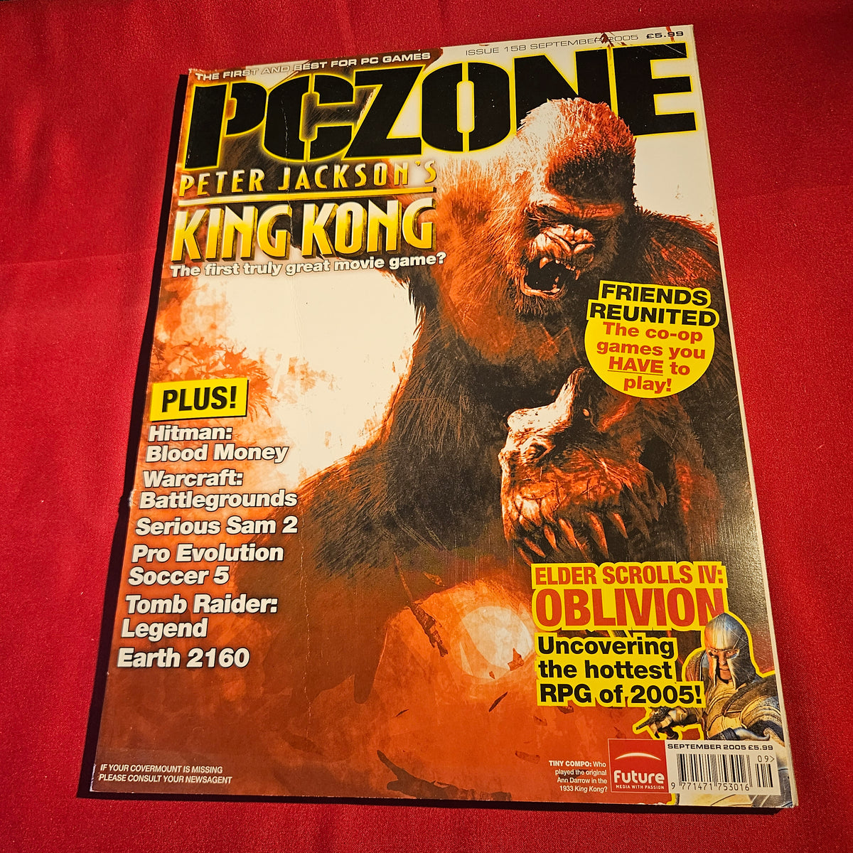 PC Zone Magazine September 2005 Issue 158 King Kong Oblivion Hitman SKU 1572
