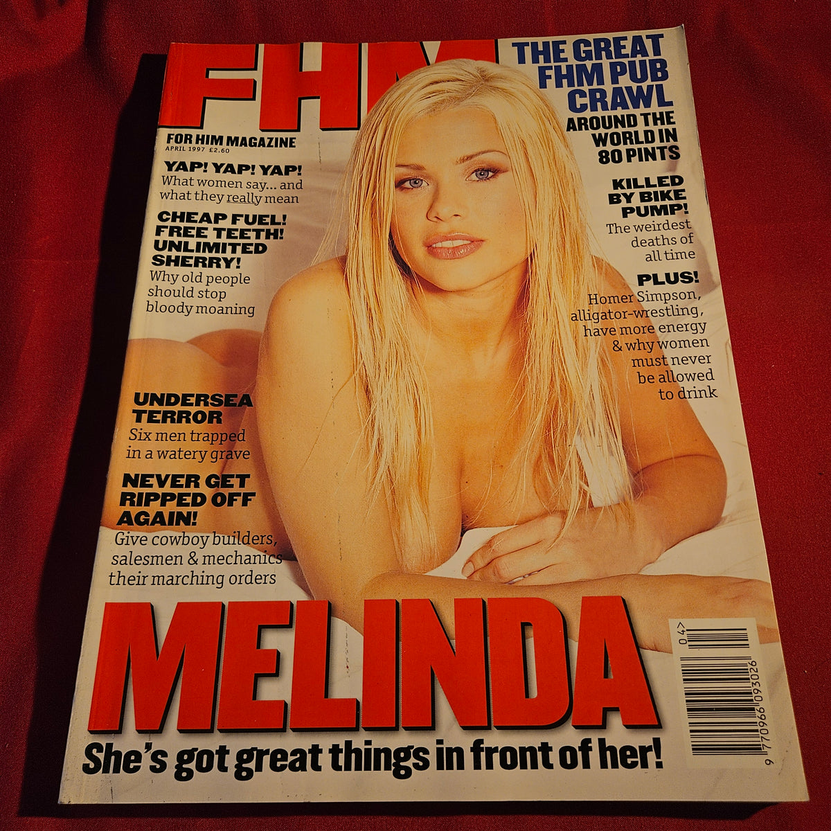 FHM Magazine April 1997 Melinda Messenger Cover 90s Glamour SKU 1575