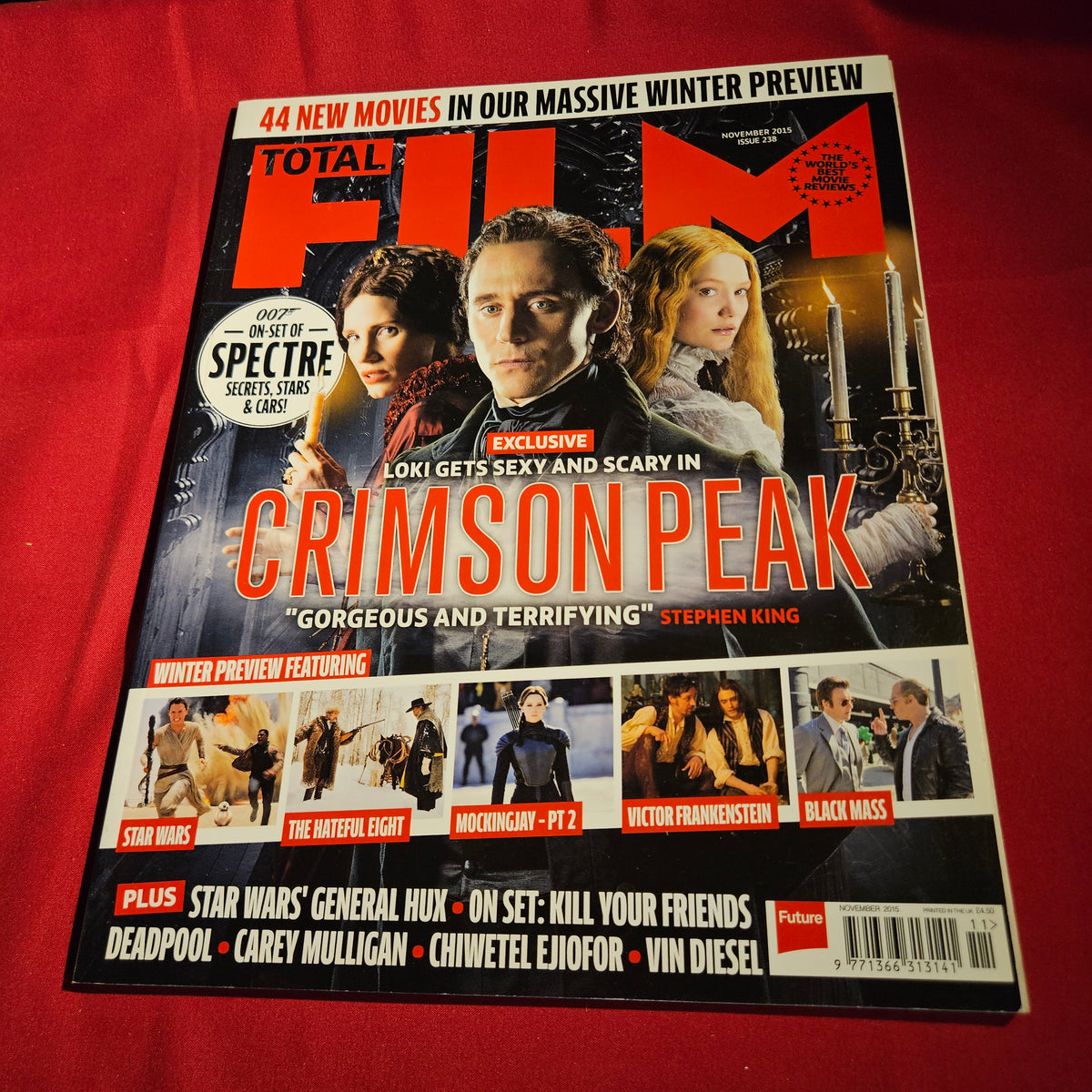 Total Film Magazine November 2015 Crimson Peak Tom Hiddleston Loki SKU 1581