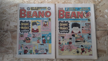10x Beano Comics/Magazines 2070-2079 1982 Bundle/Job Lot (0013) Dennis the Menace Gnasher