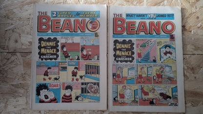10x Beano Comics/Magazines 2090-2099 1982 Bundle/Job Lot (0015) Dennis the Menace Gnasher