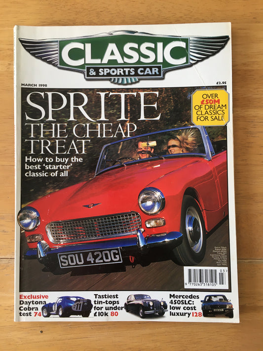 Classic & Sports Cars Magazine March 1998 (186)  Daytona Cobra Mercedes 450SLC