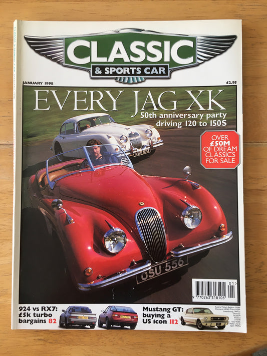 Classic & Sports Cars Magazine January 1998 (186) 924 vs RX7 Mustang GT Jaguar XK